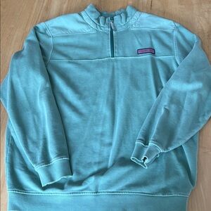 Vineyard Vines Aqua Zip-Up Sweater